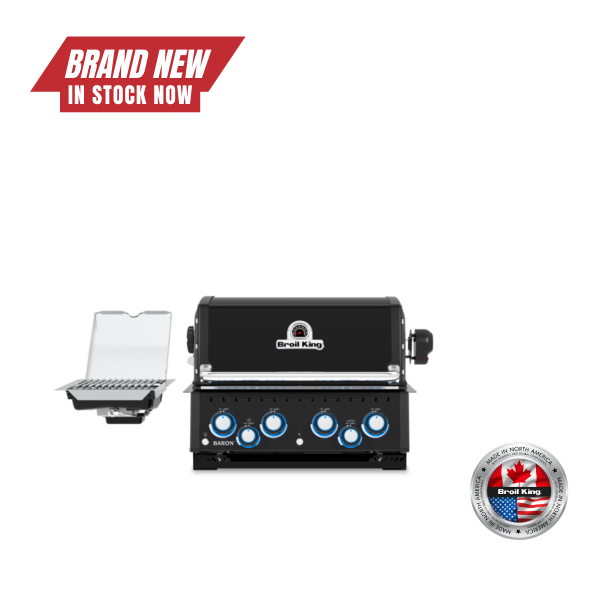 Broil King Baron 490 IR Shadow Built-In Gas Grill – 4-Burner, Infrared Rotisserie, Matte Black