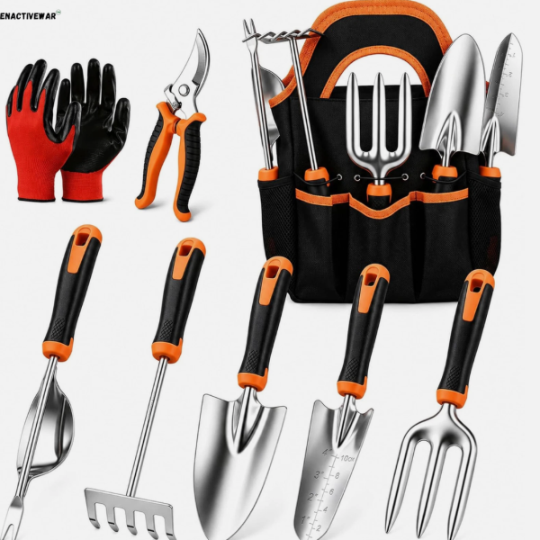 Gardenactivewar Tools, 8 Pcs Stainless Steel Heavy Duty Garden Tool Set