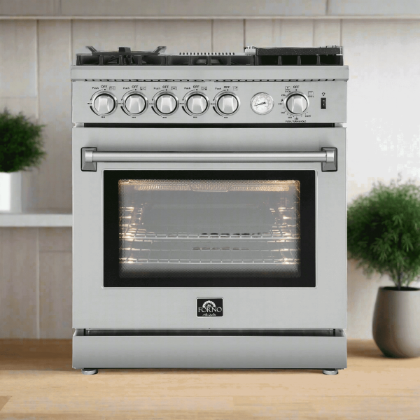 Forno 30″ Gas Range with 5 Italian Burners, Stainless Steel — FFSGS6275-30