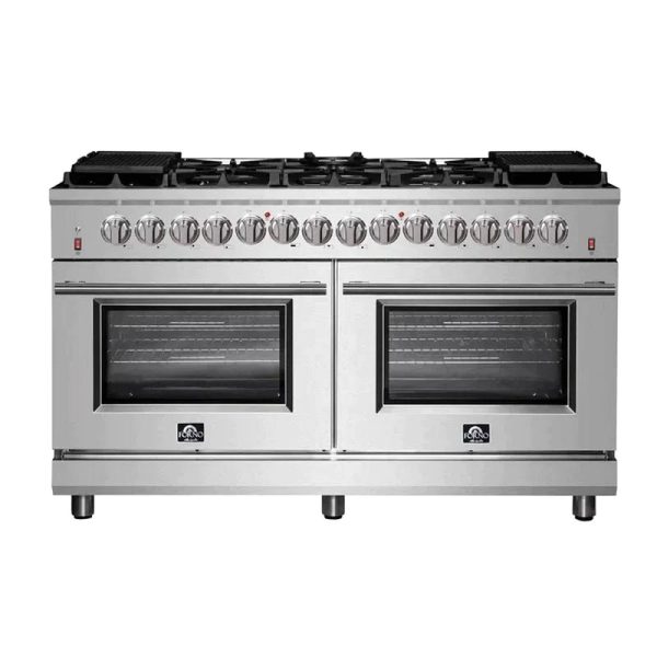FORNO Massimo 60-Inch Freestanding Dual Fuel Range in Stainless Steel – FFSGS6125-60