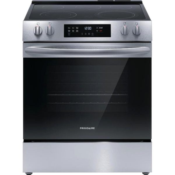 Frigidaire 30″ Front Control Electric Range with EvenTemp – Stainless Steel FCFE3062AS